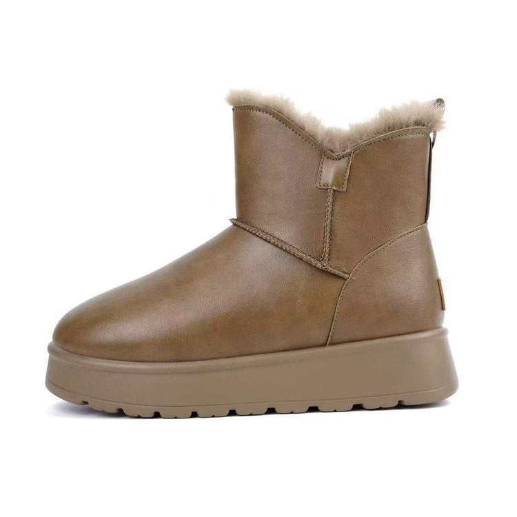 Damen Winterstiefel mit isolierendem Kunstfellkragen und rutschfester Sohle EB