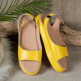Damen Plateausandalen mit verstellbarem Riemen EB