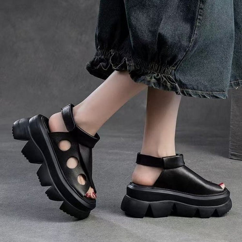 Damen Plateau-Sandalen mit modischem Cut-Out-Design und bequemer Sohle EB