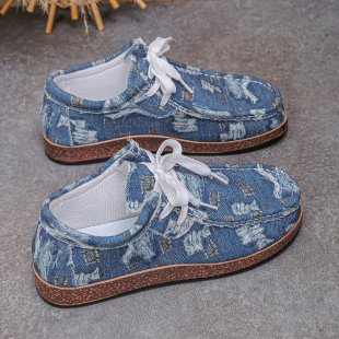 Damen Komfortable Freizeitschuhe mit lässigem Denim-Design EB