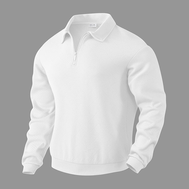 Herren sportlicher Fleece-Pullover mit modernem Stehkragen und stylischem Reißverschluss EB