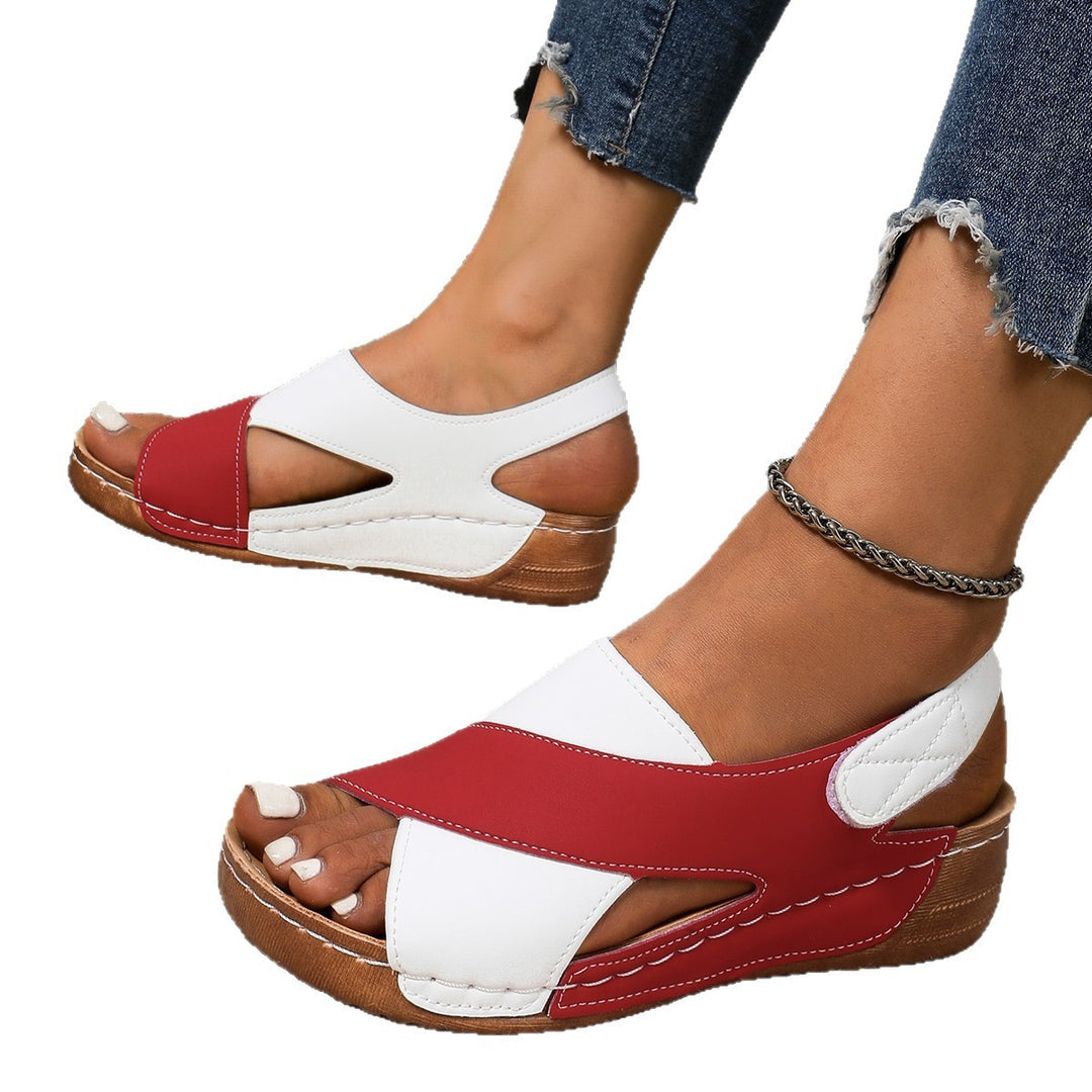 Damen modische Komfort-Sandalen mit elastischen Riemen und atmungsaktivem Design EB