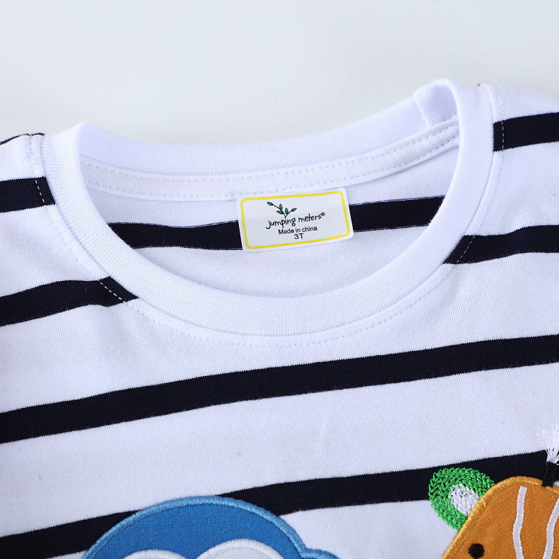 Jungen Langarmshirt mit verspielten Tierapplikationen EB