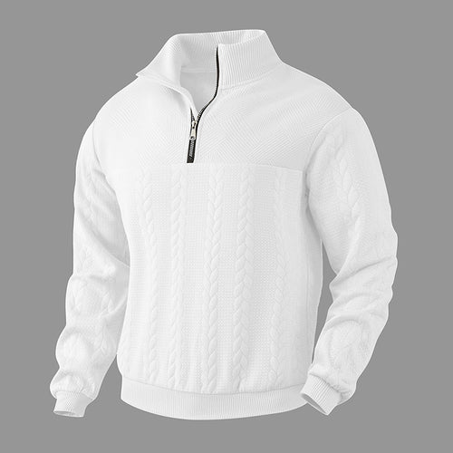 Herren Strickpullover mit modernem Stehkragen und praktischem Reißverschluss EB