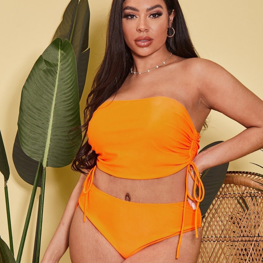 Damen Tankini-Set mit verstellbarem Wickel-Top und hochgeschnittenen Shorts EB