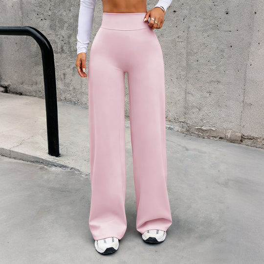 Damen nan hochgeschnittene formende Loungehose mit weitem Schlag und nahtlosem Komfortbund EB
