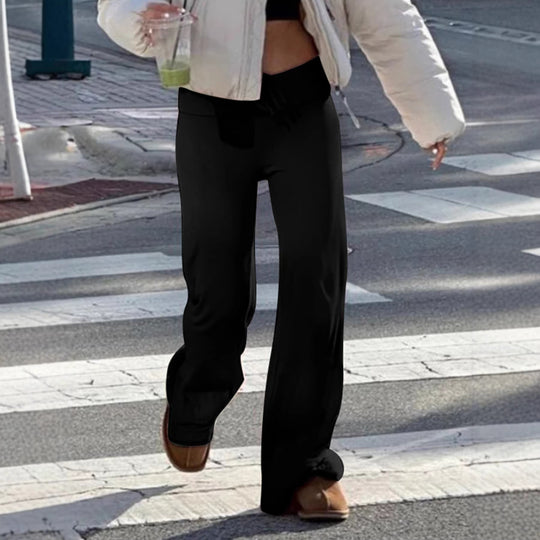 Damen weite Freizeit-Hose mit verstellbarem Bund und komfortablem Schnitt EB