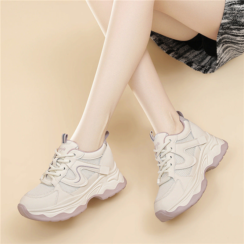 Damen Sportliche Chunky Sneaker mit atmungsaktivem Obermaterial und dämpfender Sohle EB