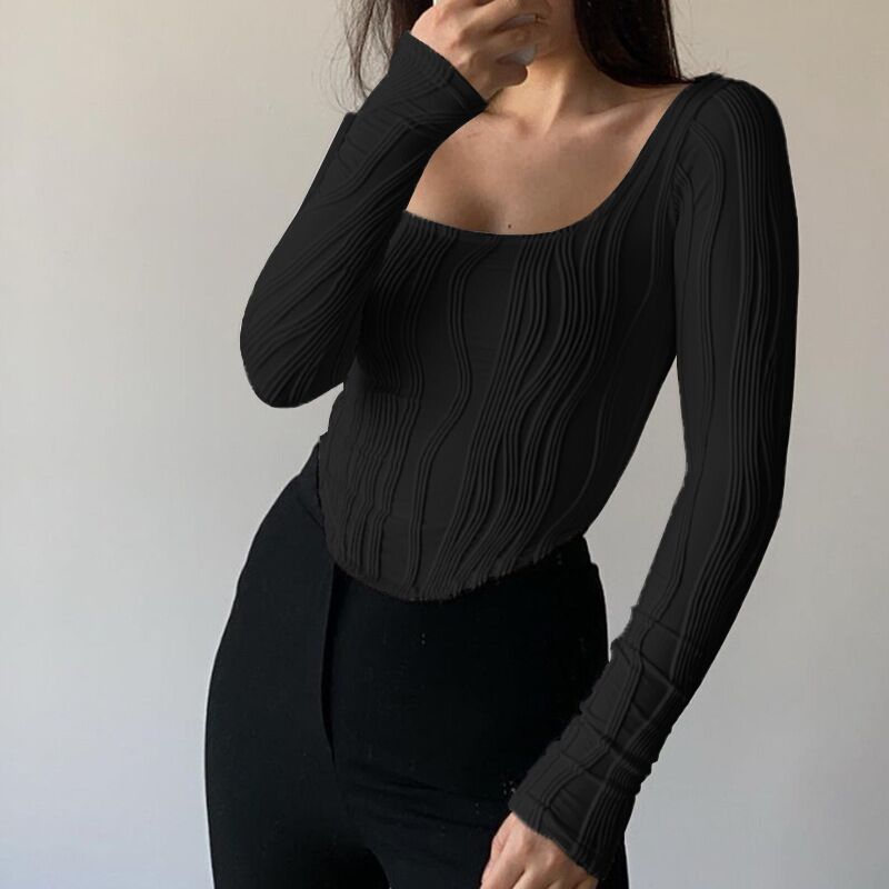 Damen Langarmshirt mit Wellenmuster EB