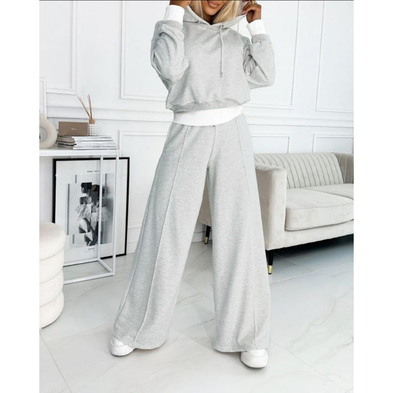 Damen Sportliches Lounge-Set mit weitem Schnitt und Kapuze EB