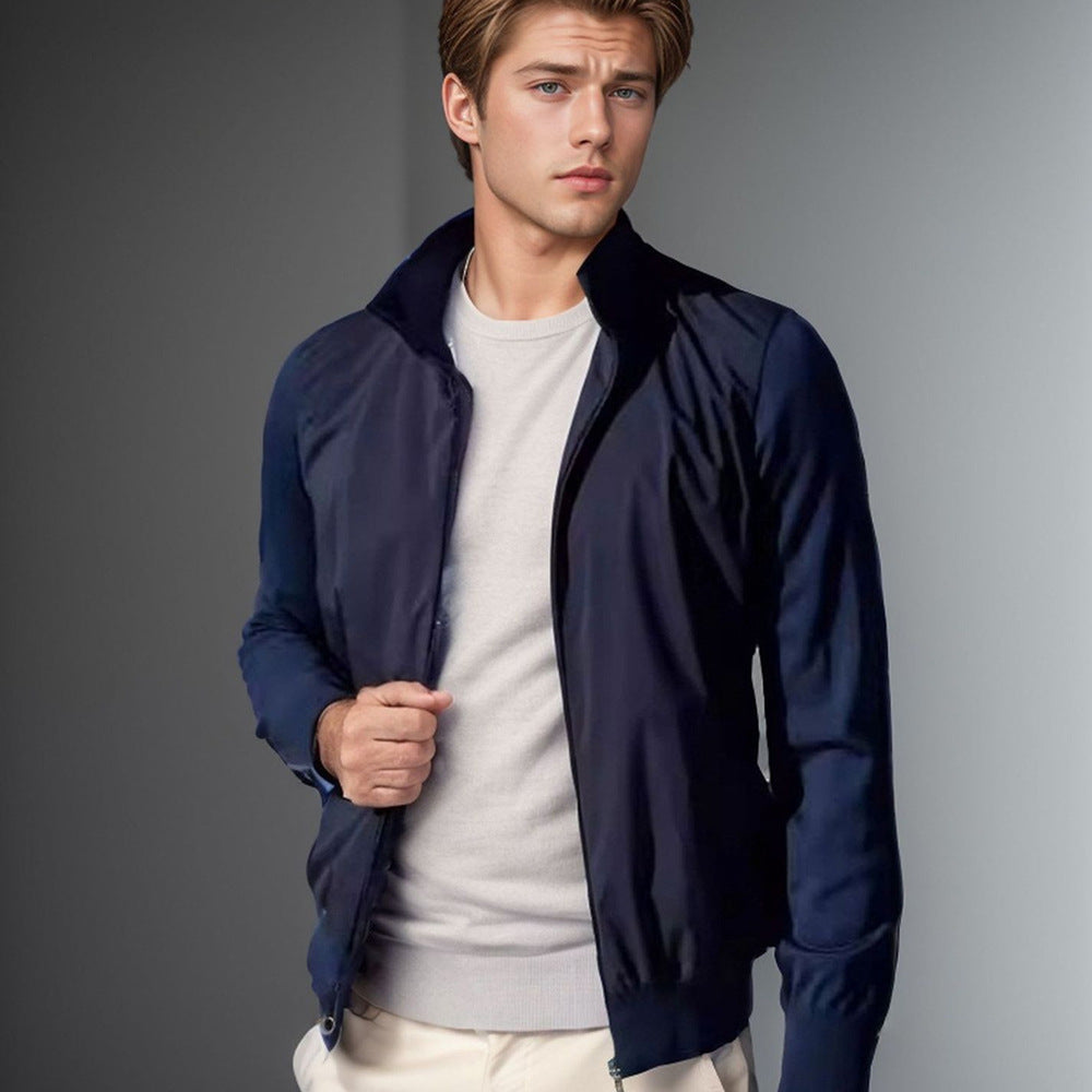 Herren lässige Sommerjacke im minimalistischen Design mit praktischen Reißverschlusstaschen EB