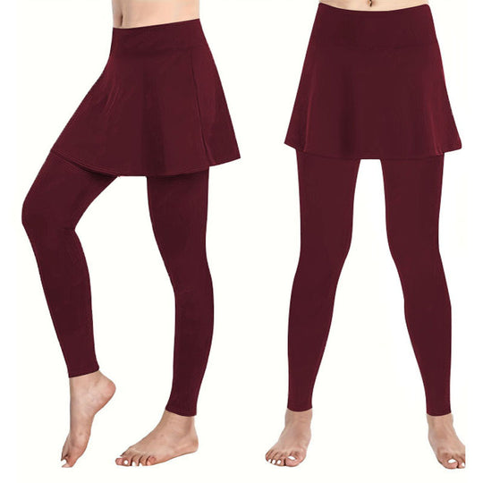 Damen Leggings mit rockähnlicher Einlage und hohem Bund EB