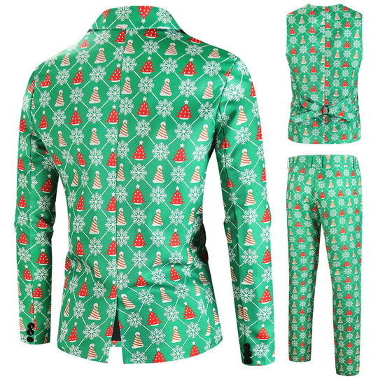 Herren festliches Anzugset mit kreativem Weihnachtsdesign EB