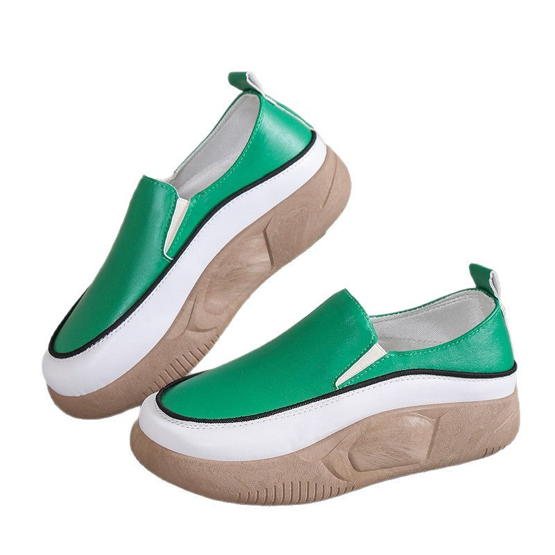 Damen trendige Slip-On Sneakers mit modischem Plateau EB