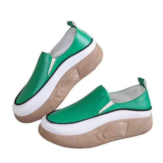 Damen trendige Slip-On Sneakers mit modischem Plateau EB
