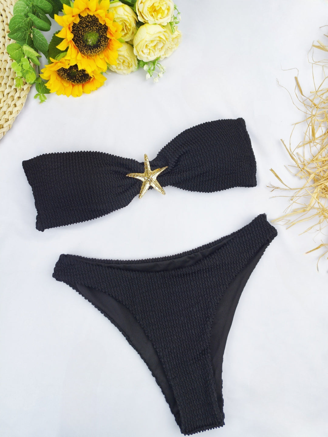 Damen Bandeau-Bikini mit funkelndem Sternen-Detail EB