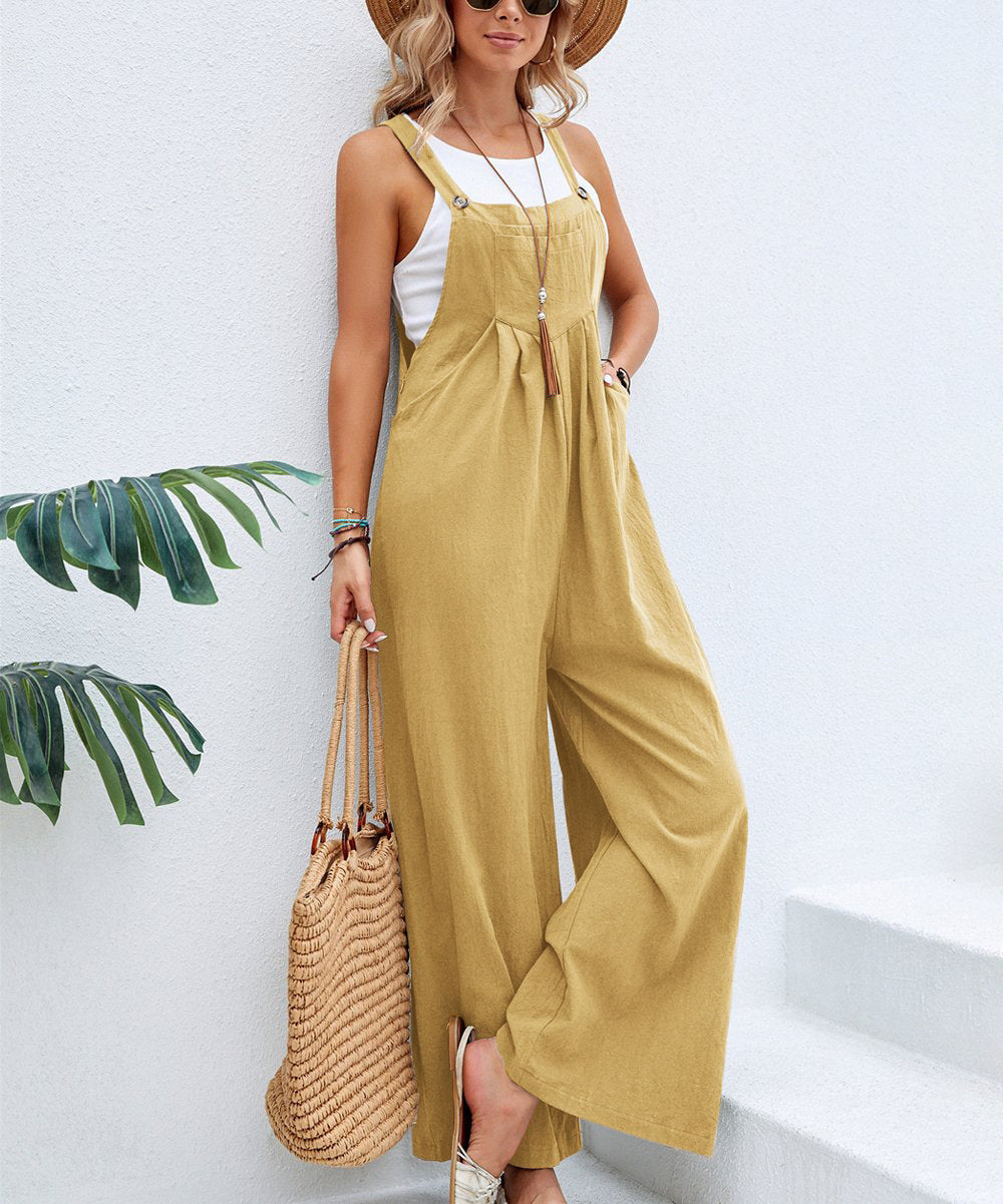 Damen weite Latzhose mit elegantem Schnitt und verstellbaren Trägern EB