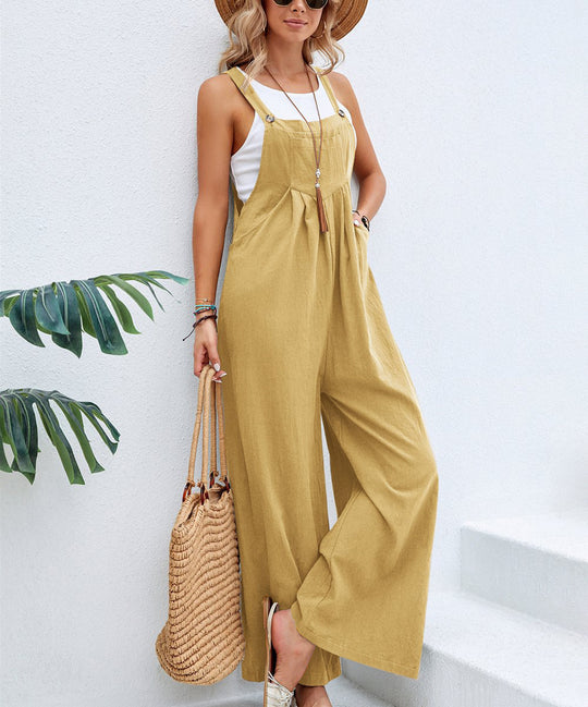 Damen weite Latzhose mit elegantem Schnitt und verstellbaren Trägern EB