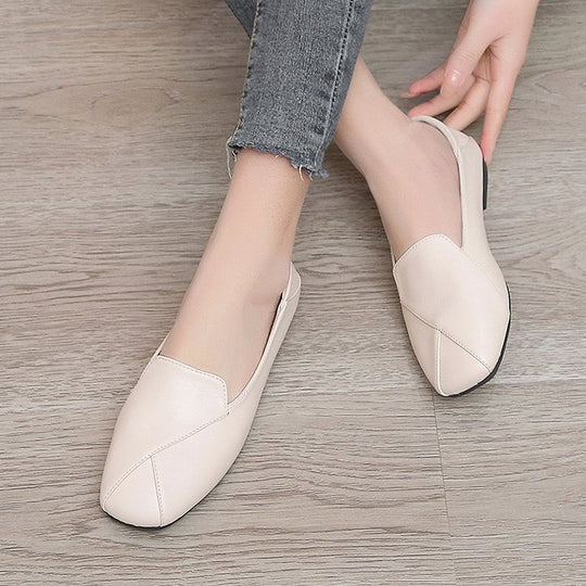 Damen elegante Mokassin-Pantoletten mit modischem Schnitt und flexiblem Fußbett EB