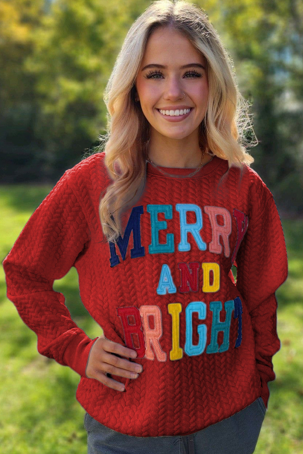 Damen Gemütlicher Sweatshirt mit fröhlicher Schriftzuggestaltung EB