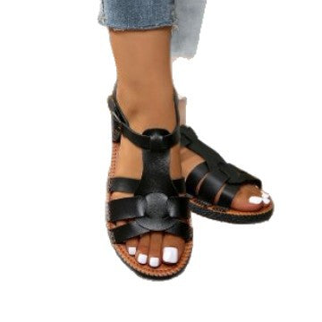 Damen Komfortable Sandalen mit verstellbarem Riemen und luxuriösem Leder EB
