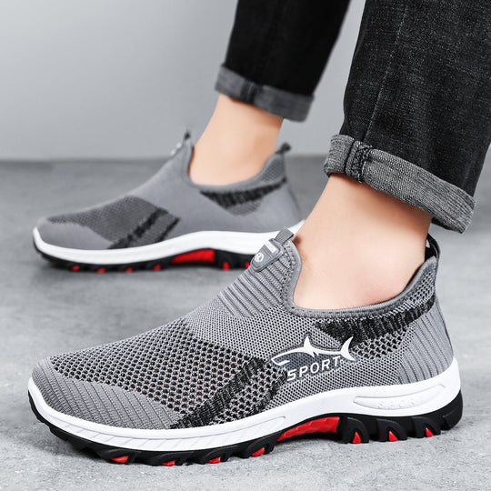 Unisex nan atmungsaktive Strick-Slip-On Trekkingsneaker mit flexibler EVA-Zwischensohle und griffiger Outdoor-Profilsohle EB