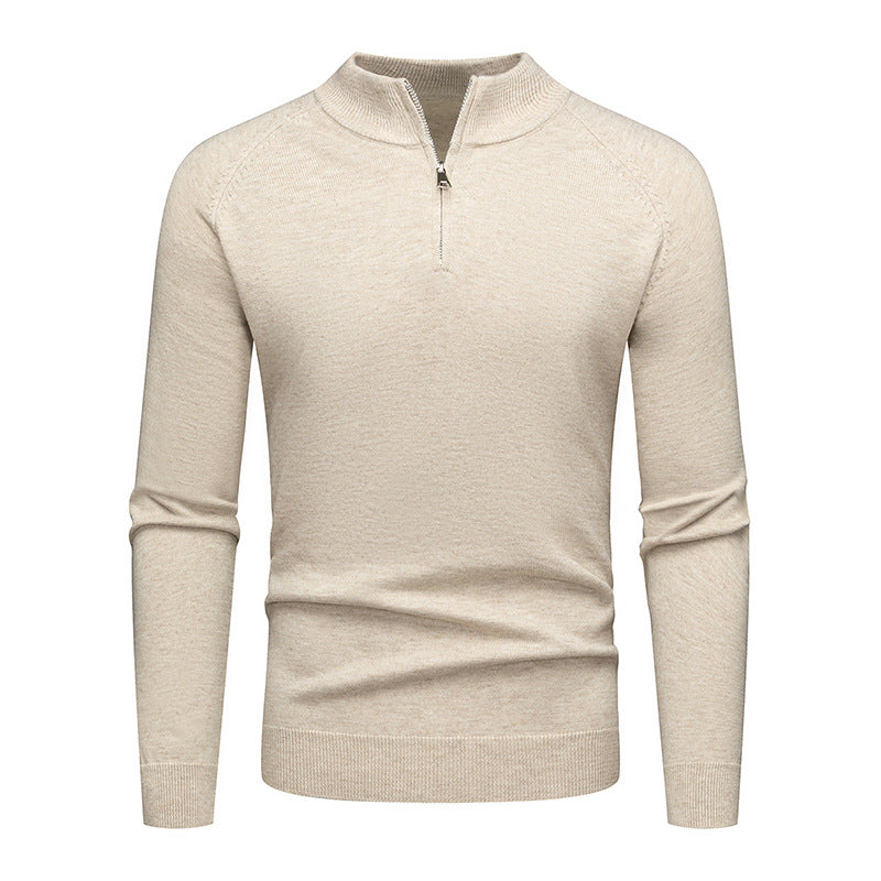 Herren modischer Pullover mit kurzem Reißverschluss EB