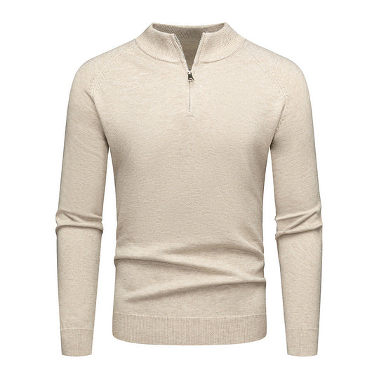 Herren modischer Pullover mit kurzem Reißverschluss EB
