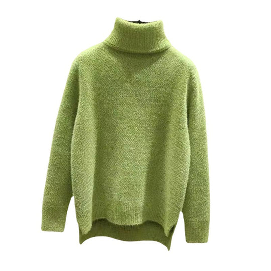 Damen Oversized Rollkragenpullover aus weichem Strick EB