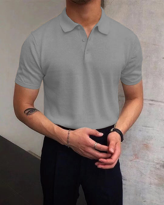 Herren Polo-Shirt aus atmungsaktiver Baumwolle mit elegantem Kragen EB