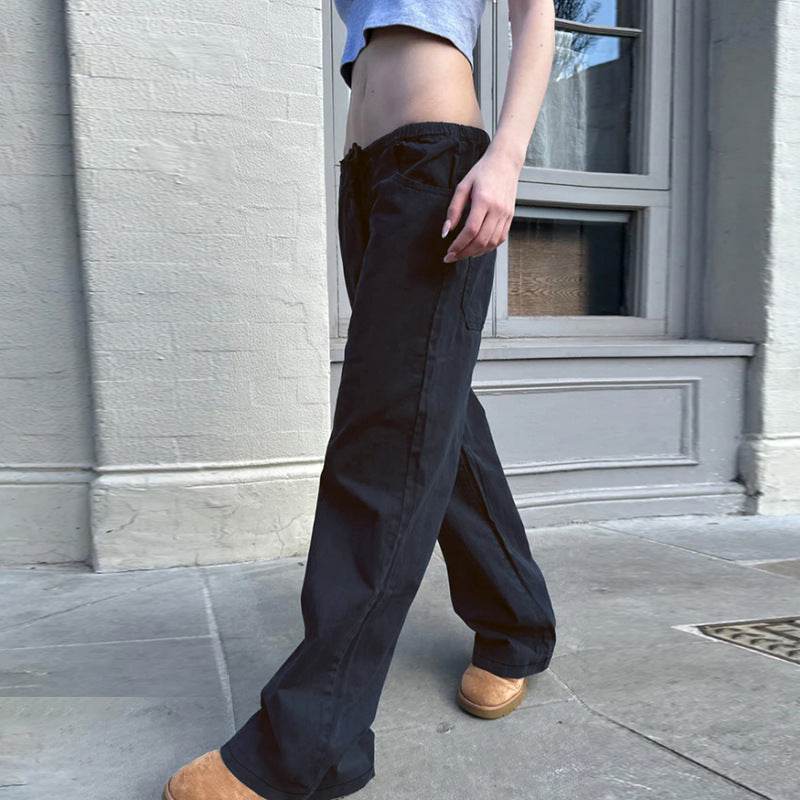 Damen Bequeme Freizeit Hose mit elastischem Bund und praktischen Taschen EB