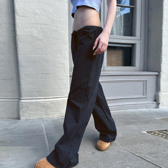 Damen Bequeme Freizeit Hose mit elastischem Bund und praktischen Taschen EB
