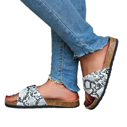 Damen Komfortable Riemchensandalen mit schickem Schnallen-Design EB
