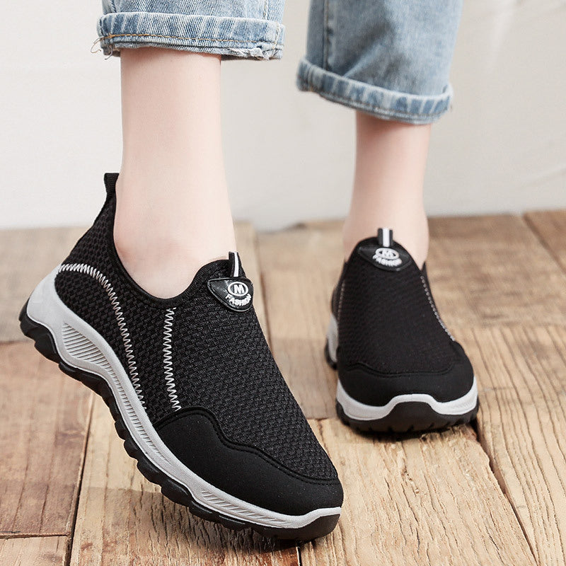 Damen Komfortable Mesh Slip-On Sneakers mit flexibler Laufsohle EB