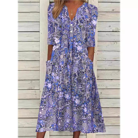 EB | Stilvolle Blumige Hemdblusenkleid