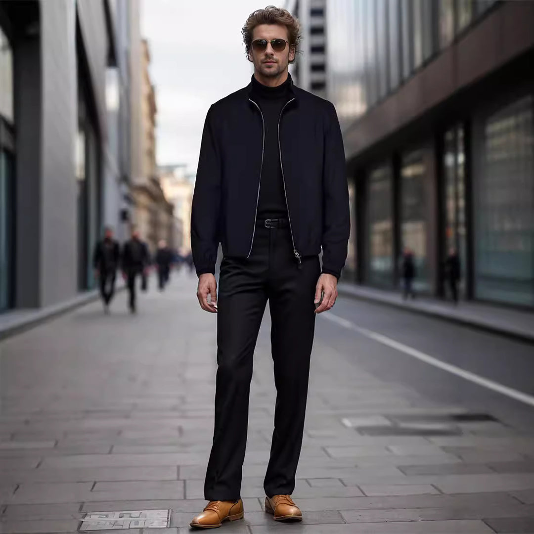 Herren elegante und funktionale Übergangsjacke mit hohem Kragen EB