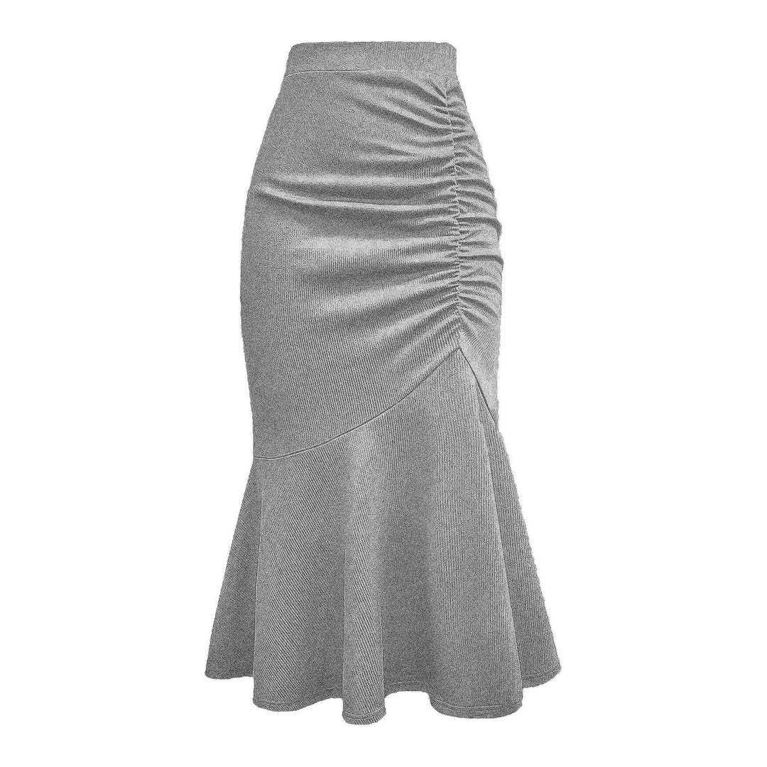 Damen eleganter Midirock mit asymmetrischem Schnitt und Raffung EB