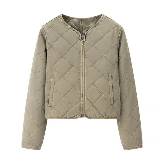 Damen gesteppte Übergangsjacke mit praktischen Taschen und elegantem Stehkragen EB