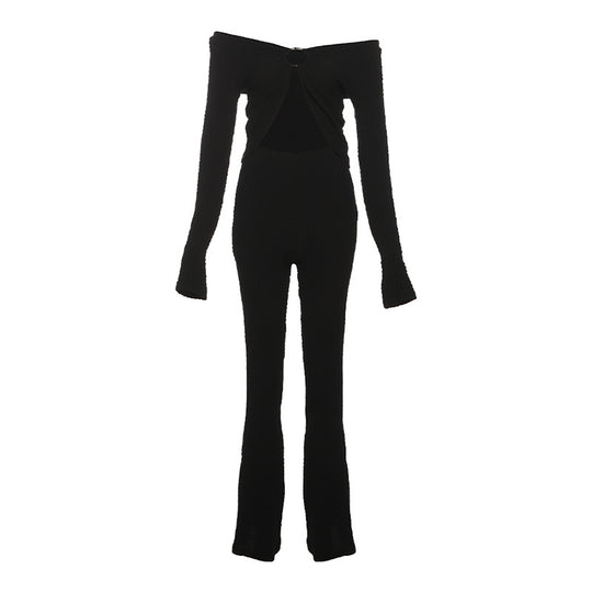 Damen Zweiteiler mit frischem Cut-Out Design und langärmeliger Bluse EB