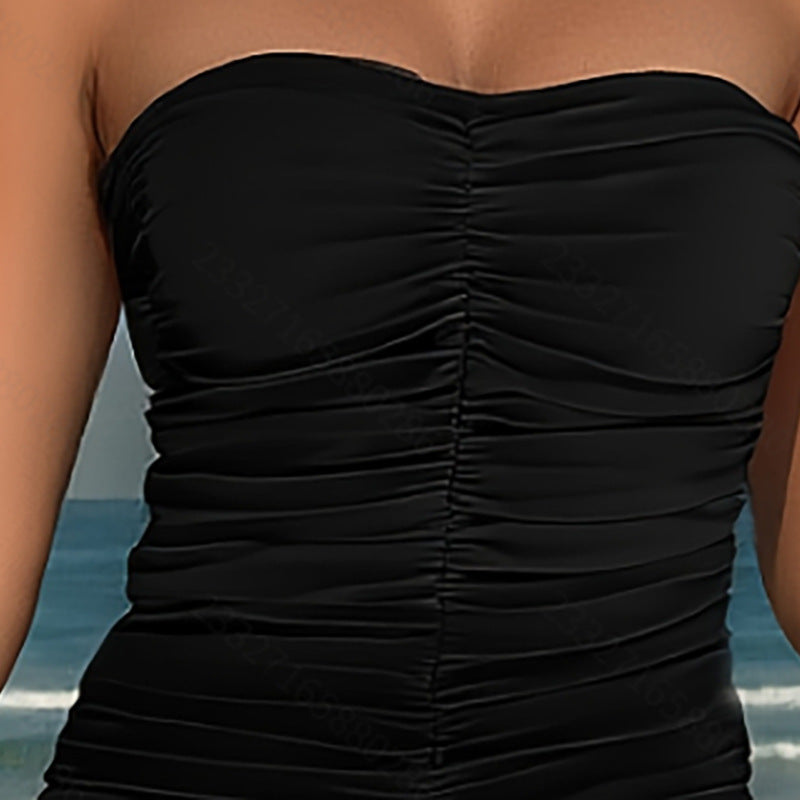 Damen Bandeau Tankini mit modischem Rüschendesign EB