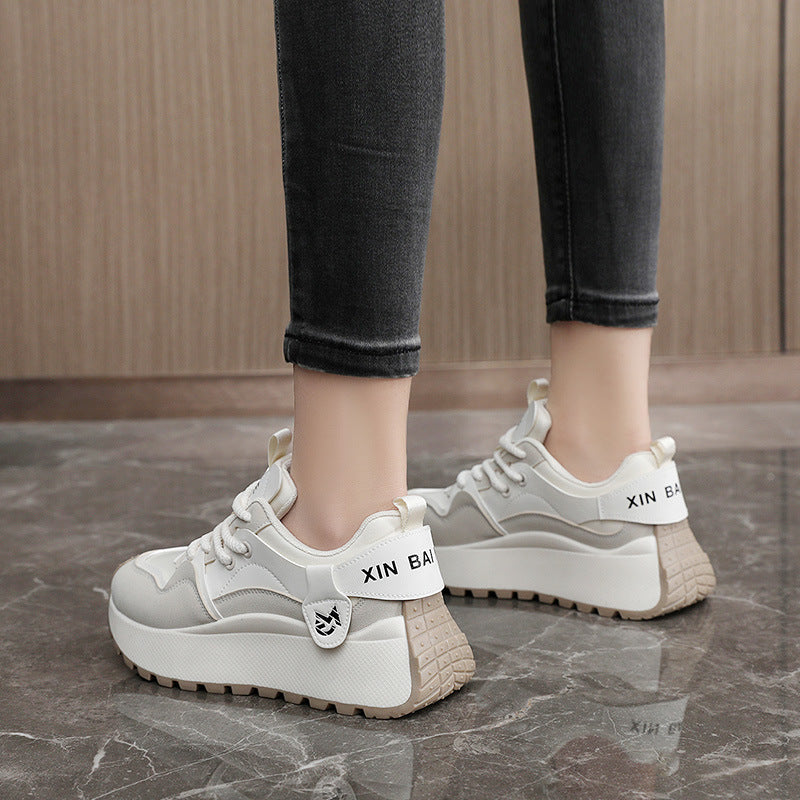 Damen modische Chunky Sneakers mit sportlichem Design und atmungsaktiver Oberflächenstruktur EB