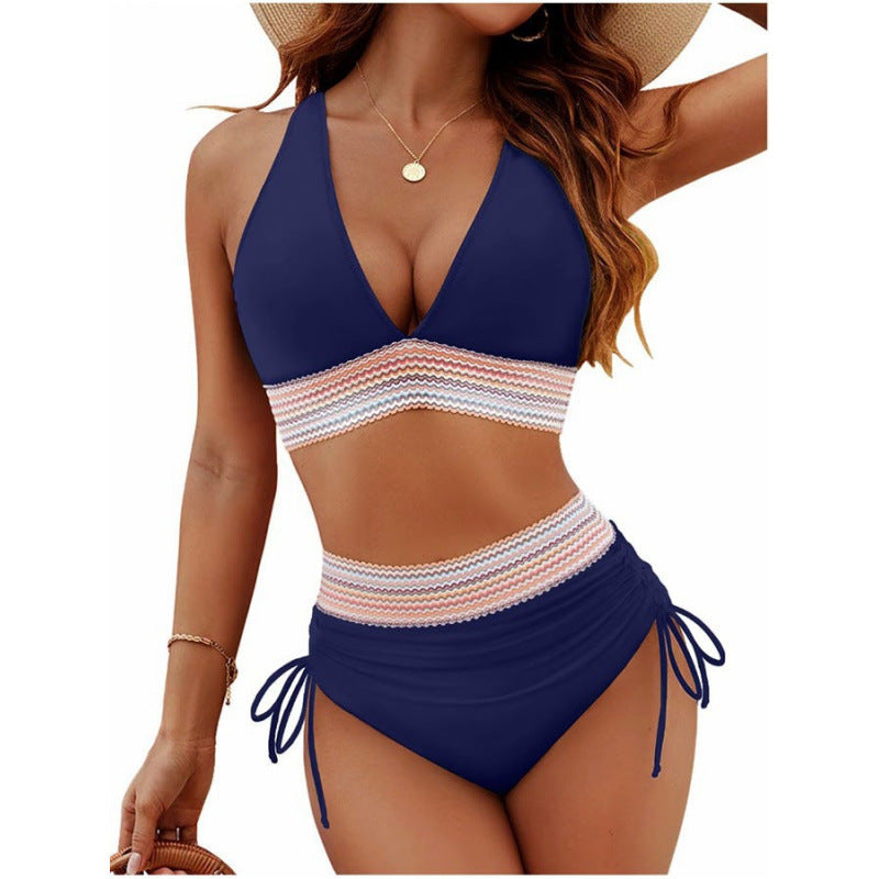 Damen Triangel-Bikini mit verstellbaren Riemen und moderner Rüschenoptik EB