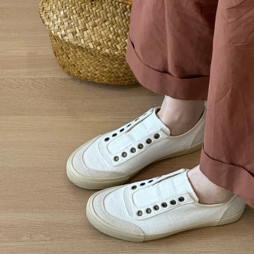 Damen Bequeme Slip-On Sneakers aus weichem Textil EB