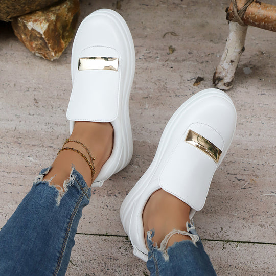 Damen modische Slip-On Sneakers mit auffälligem Verschluss EB