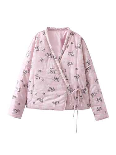 Damen gesteppte Weste im eleganten Blumenprint-Design EB