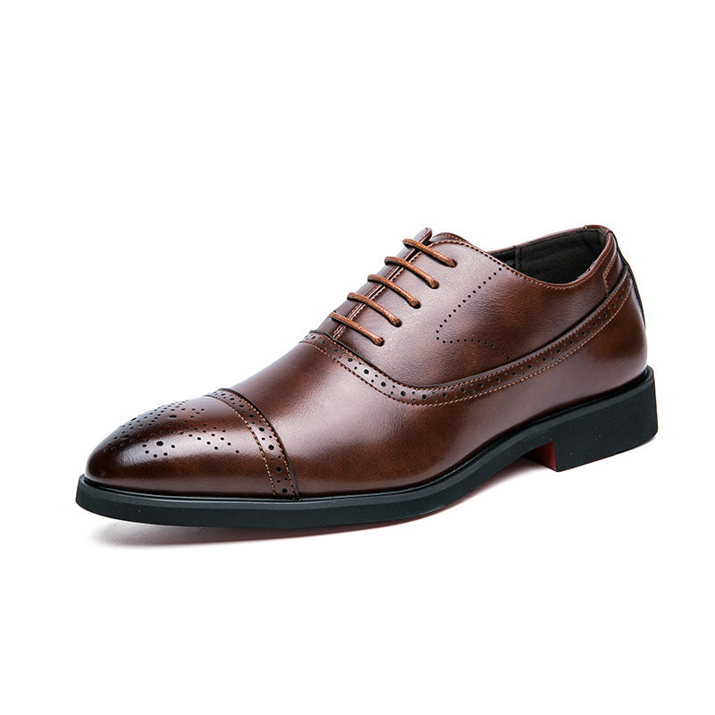 Damen Elegante Schnürschuhe aus hochwertigem Leder mit klassischen Perforationen EB