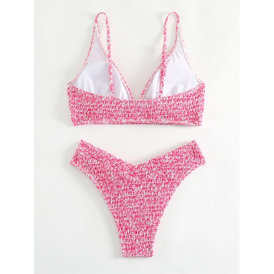 Damen Triangel-Bikini-Set mit gerafftem Detail EB
