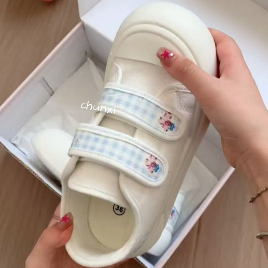 Damen Sneaker mit praktischem Klettverschluss und floralem Design EB