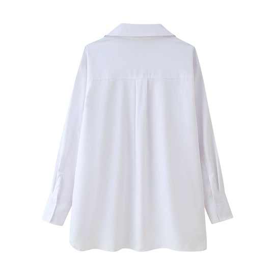 Damen Bluse mit eleganter Schnürung und modernem Kragen EB