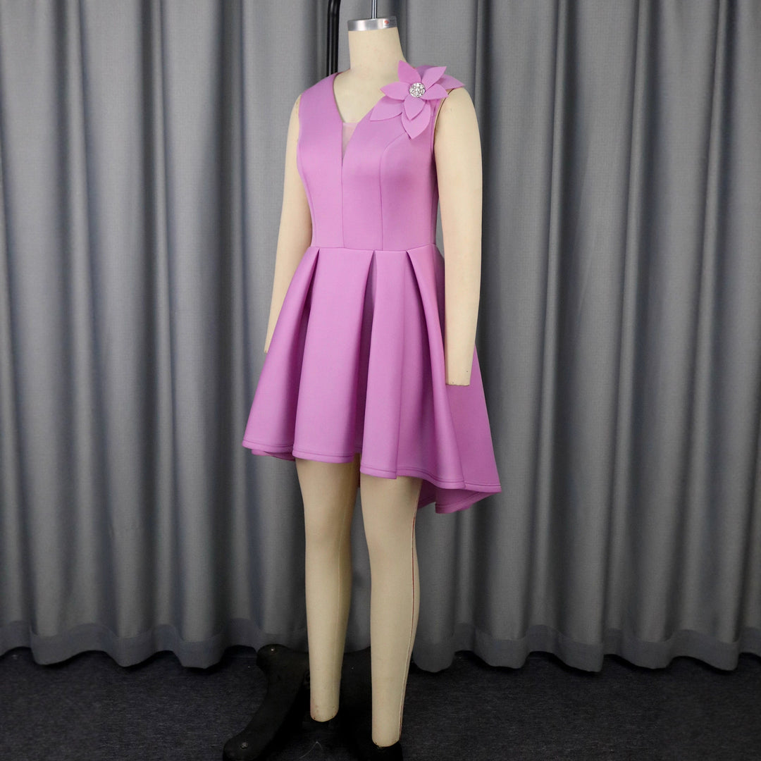 Damen festliches A-Linien Kleid mit floralem Akzent EB